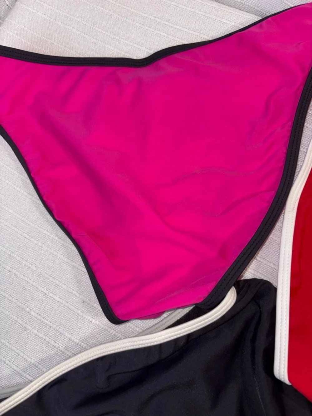 Venus Swim Bikini Bottom Bundle Black Pink Red with White Trim 10 EUC